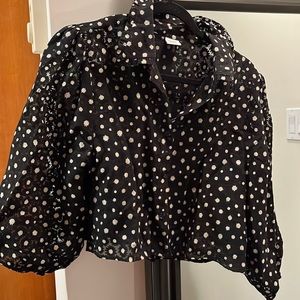 Sunday Best Aritzia Bonita Blouse in Black/Coconut Daisy